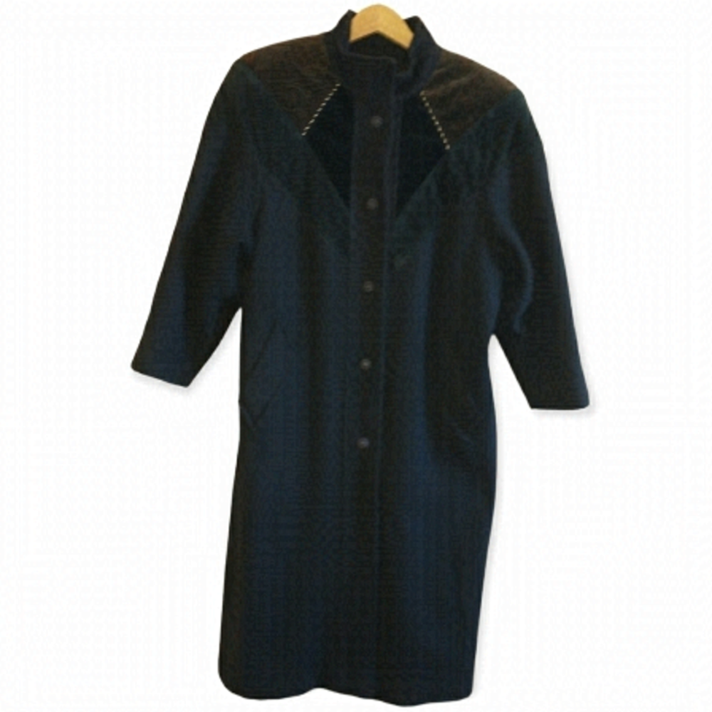 VINTAGE 90s Editions Wool Blend Jewel‎ Tones Long Button Front Coat Size Medium